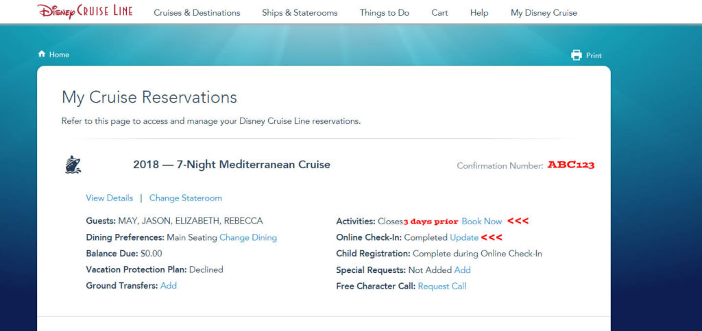 disney cruise check in on app